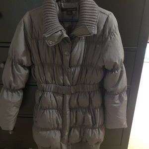 Calvin Klein Women's Insulated Belted Parka Jacket Gray Size Small